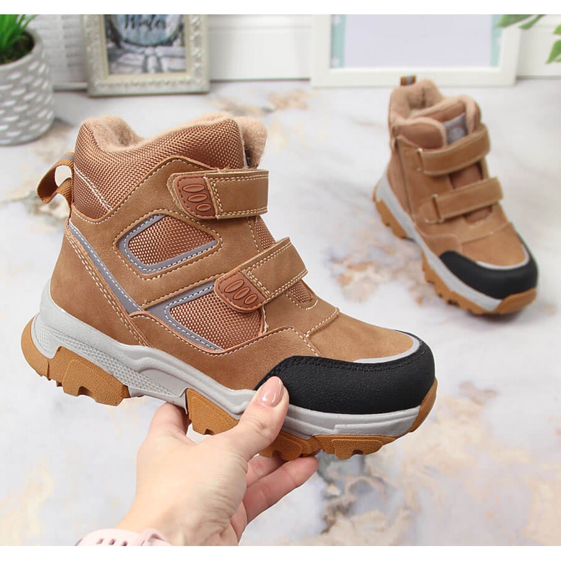 News Zimske cipele za dječake izolirane ovčjom vunom deva Novosti smeđa crno raznobojna 1