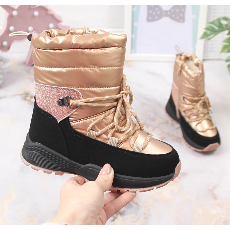 Čizme za djevojčice, izolirane ovčjom vunom, zlatne News crno zlatna 1