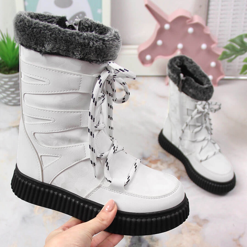 Cipele za djevojčice s krznom bijeli Potocki bijela 1