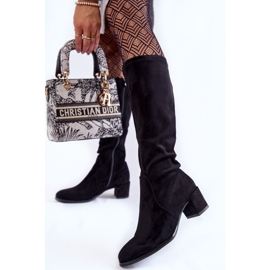 Sergio Leone Klasične crne Harpen čizme od brušene kože crno 2