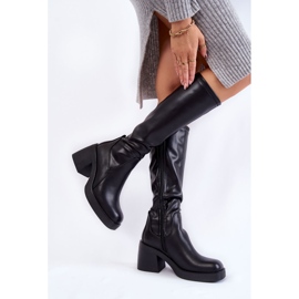 Sergio Leone Ženske kožne tople čizme sa patentnim zatvaračem crne Slavis crno 2