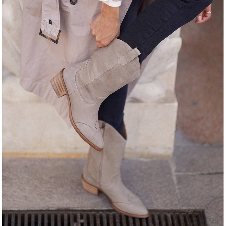 Marco Shoes Bež čizme od prirodne kože 2