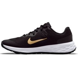 Nike Revolution 6 Jr DD1096 002 tenisice za trčanje crna zlatni 1