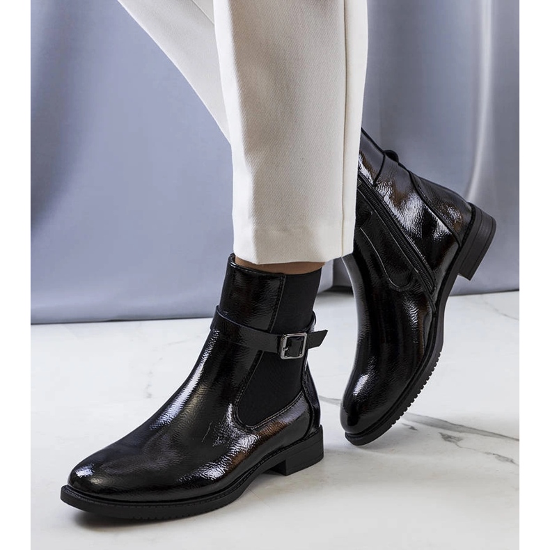 Crne lakirane Isonti čizme crna 1