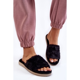 Kućne papuče Papuče s krznom Inblu EK-05-014 crne crno 1