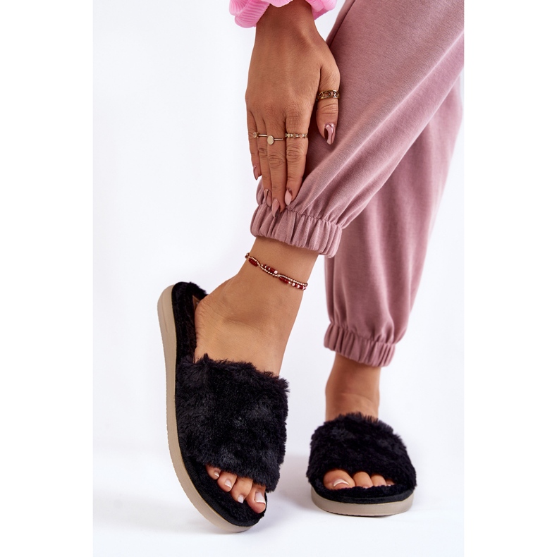 Kućne papuče Papuče s krznom Inblu EK-05-014 crne crna 2