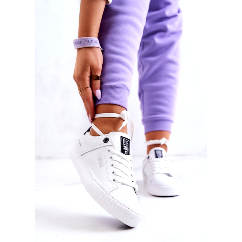 Kožne tenisice Big Star JJ274211 bijele i crne bijela 1