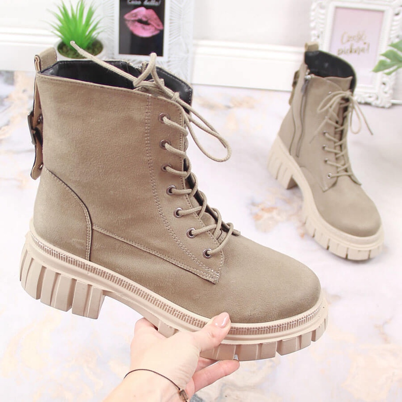 T.Sokolski Ženske radne hlače od antilopa na bež podstavljenoj platformi T.Sokolskog 1