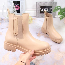 Ženske bež tople Jodhpur čizme Laura La.Fi 1