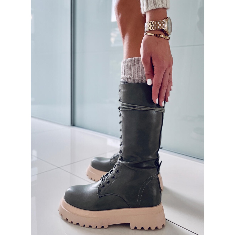 BM Zona Green čizme na vezanje zelena 1