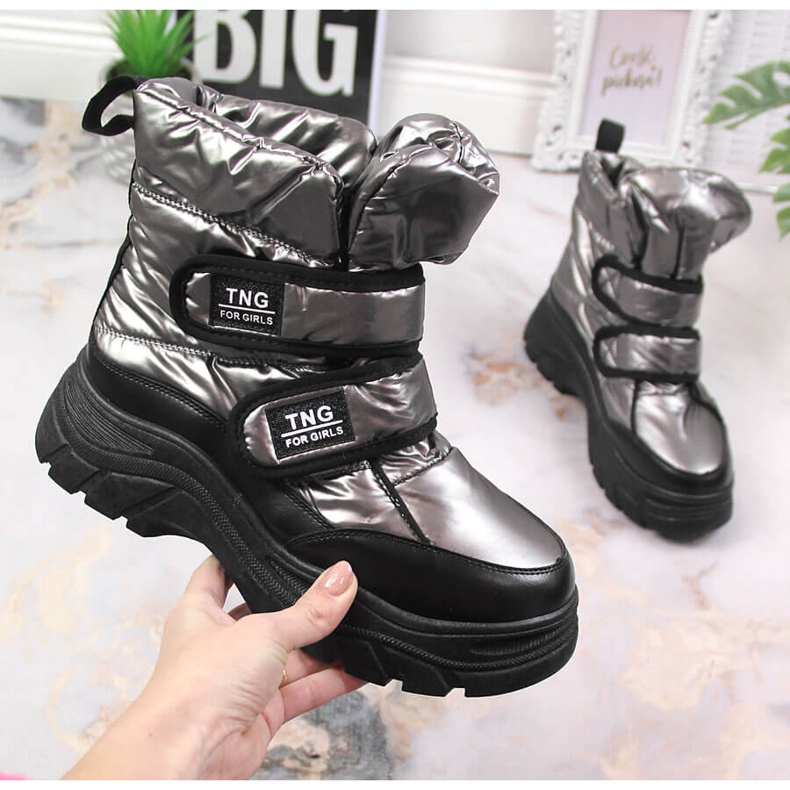 Kositrene čizme za mlade Potocki na čičak srebro 1