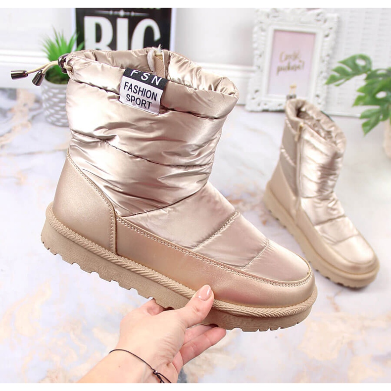 Ženske metalik zlatne čizme za snijeg Potocki zlatni 1