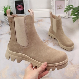 Kožne, antilop čizme Jodhpur, izolirane bež Filippo 2