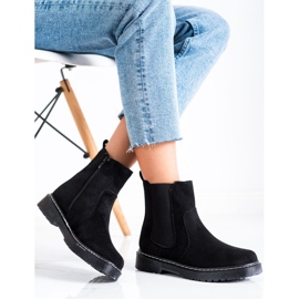 SHELOVET Čizme od antilopa s krznom crno 1