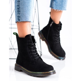 Weide Crne čizme na vezanje crno 2