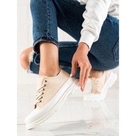 TRENDI Bež tenisice na platformu 1