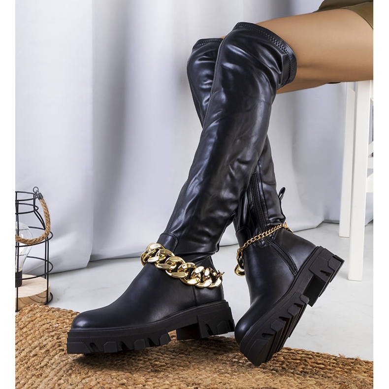 PA1 Crne čizme na visokom Zarate potplatu crno 2