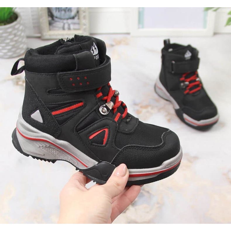 Čizme izolirane ovčjom vunom News Jr EVE383A crna 1