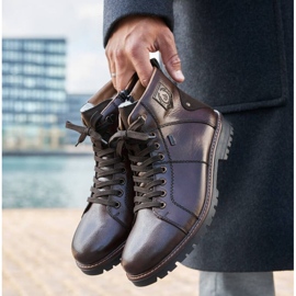 Vodootporne zimske čizme izolirane ovčjom vunom Rieker M RKR553 smeđa 1