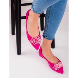 Ženske balerinke sa shelovet kristalima ružičasta 2