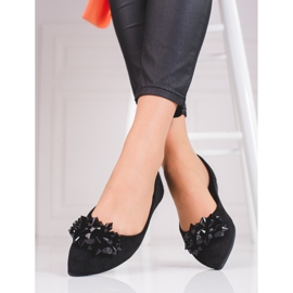 Ženske balerinke sa shelovet kristalima crno 2