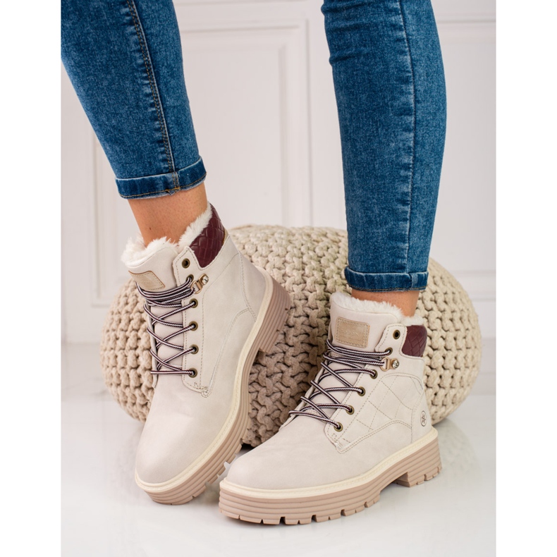 Ženske hvataljke izolirane krznom shelovet bež 1