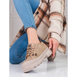 Ženske kožne tenisice Big Star KK274511BE bež 2
