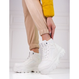 Ženske traperice na platformi Big Star KK274369 bijela 1