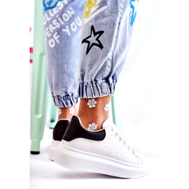 Ženske sportske cipele s platformom, bijele i crne bijela 3