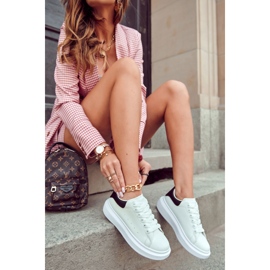 Ženske sportske cipele s platformom, bijele i crne bijela 1