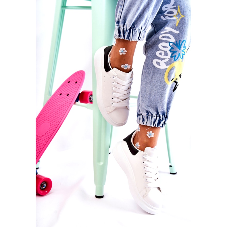 Ženske sportske cipele s platformom, bijele i crne bijela 2