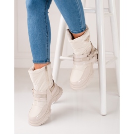 Ženske shelovet čizme za snijeg izolirane krznom bež 2