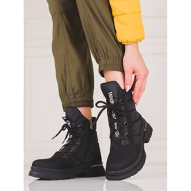 Ženske čizme za snijeg Shelovet na vezanje crno 1