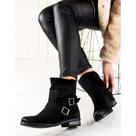 W. Potocki Potocki čizme od brušene kože crna 1