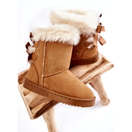 Dječje izolirane čizme s mašnama, bež čizme za snijeg 3