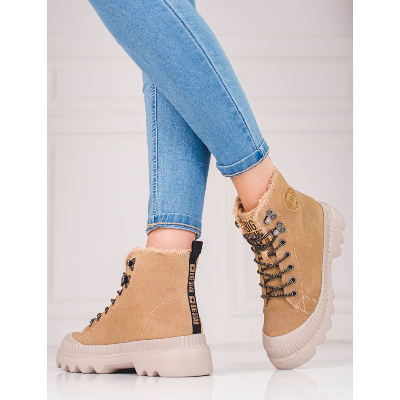 Ženske cipele od prave kože Big Star KK274521 smeđa 1