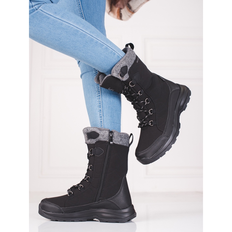 Ženske trekking cipele na vezanje DK vodootporne crna 1