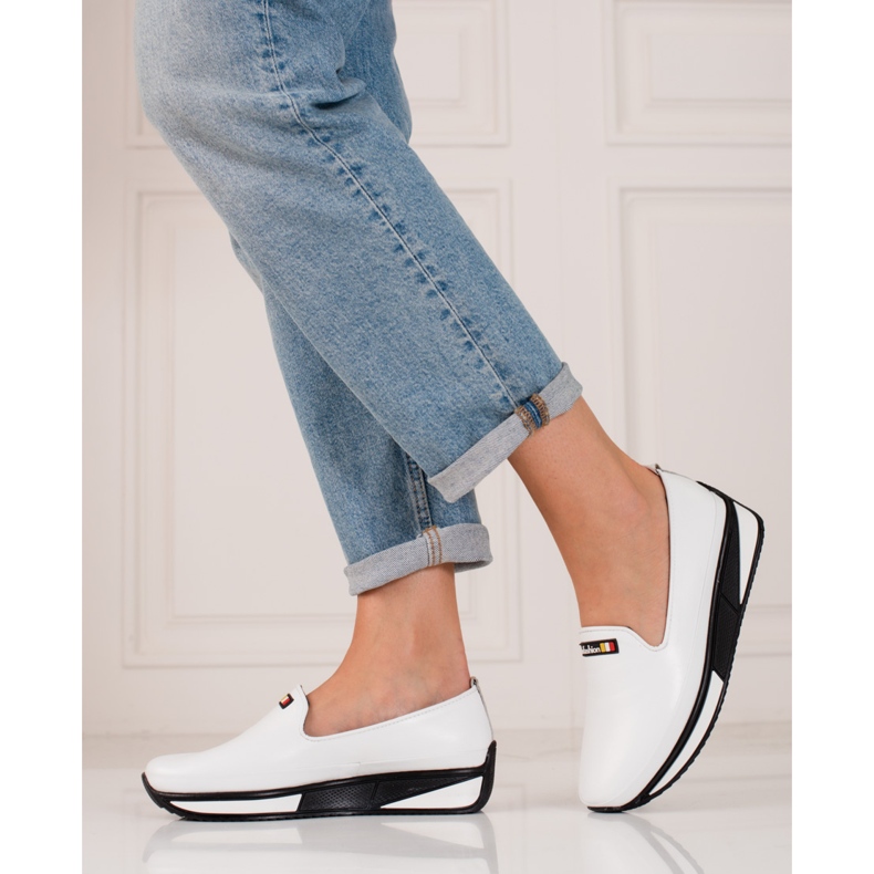 Bijeli Shelovet ženski lordovi od prirodne kože bijela 1