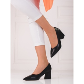 Ženske crne salonke na stupu Shelovet crno 1