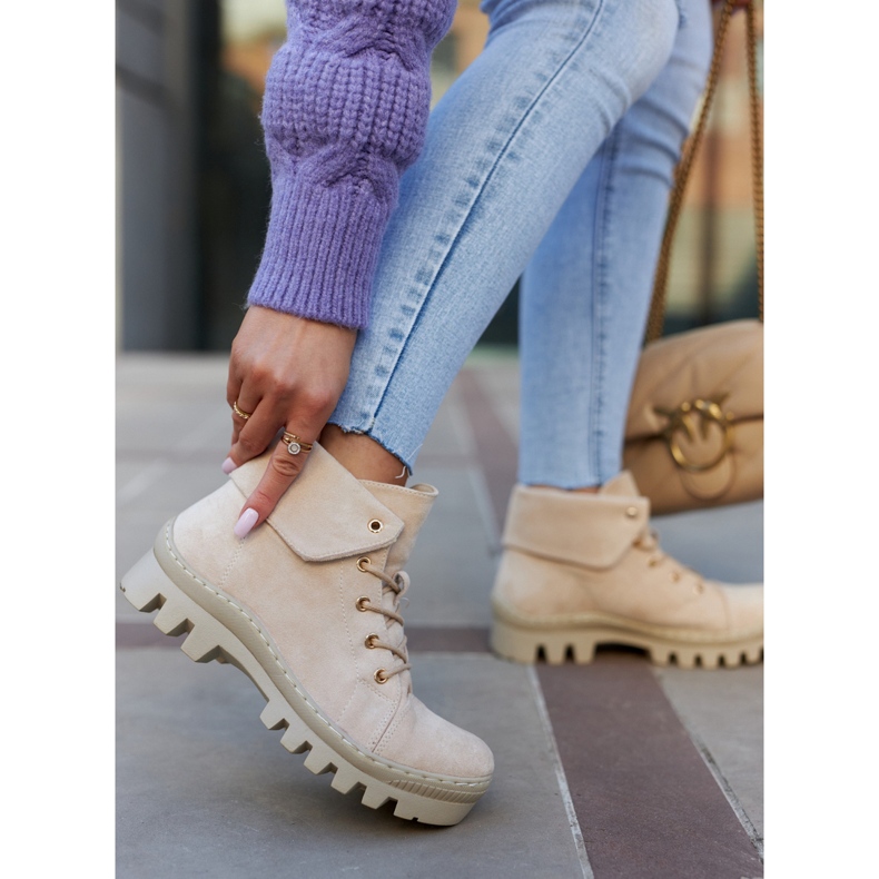 S.Barski Gležnjače Trapper od brušene kože, svijetlo bež 3