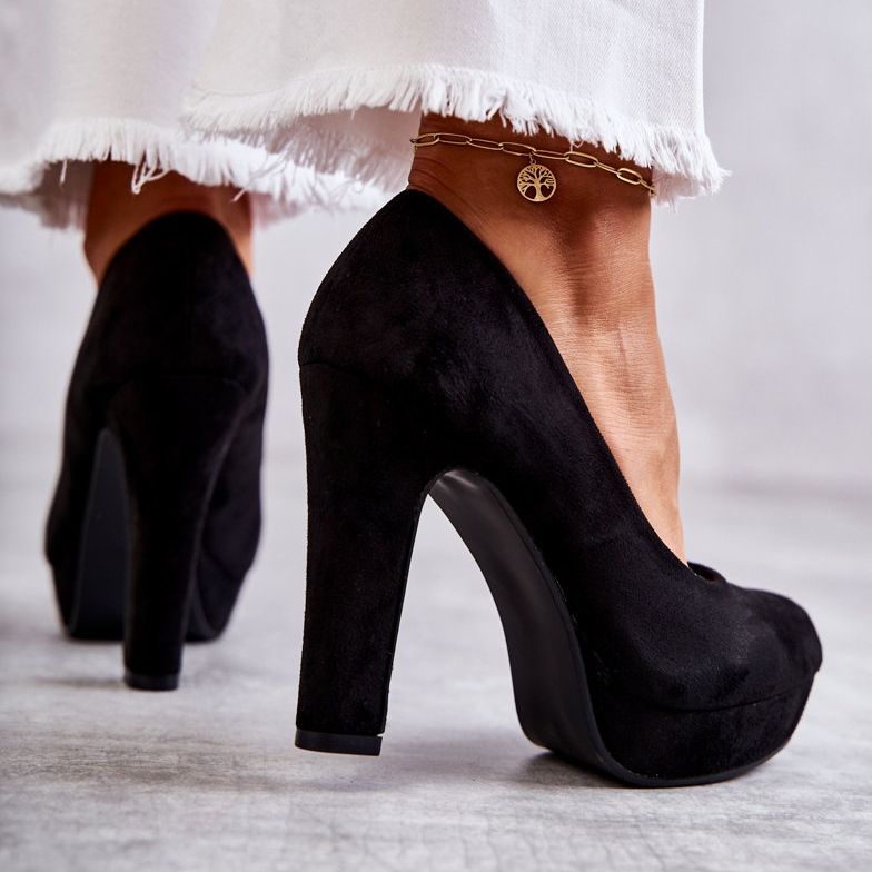 WS1 Klasične cipele od brušene kože na petu crne Soro crna 3