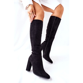 PS1 Ženske čizme na petu tople crne boje Finner crna 4