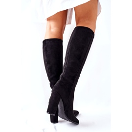 PS1 Ženske čizme na petu tople crne boje Finner crno 3