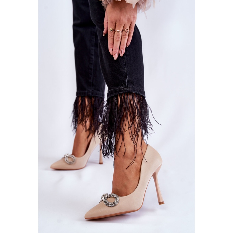 PS1 Elegantne Alyssa bež cipele s mašnom 2