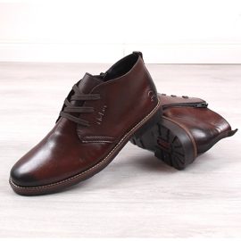 Muške kožne gležnjače izolirane ovčjom vunom, smeđe Rieker 15300-25 smeđa 1