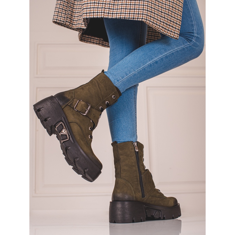 Ženska kožarska obuća Shelovet zelena 1