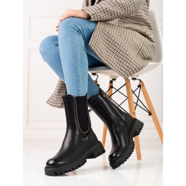 Visoke Chelsea čizme od eko kože crna 1