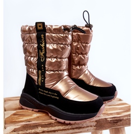 Dječje vunene tople čizme za snijeg na klizaču Golden Delhi zlatna 1