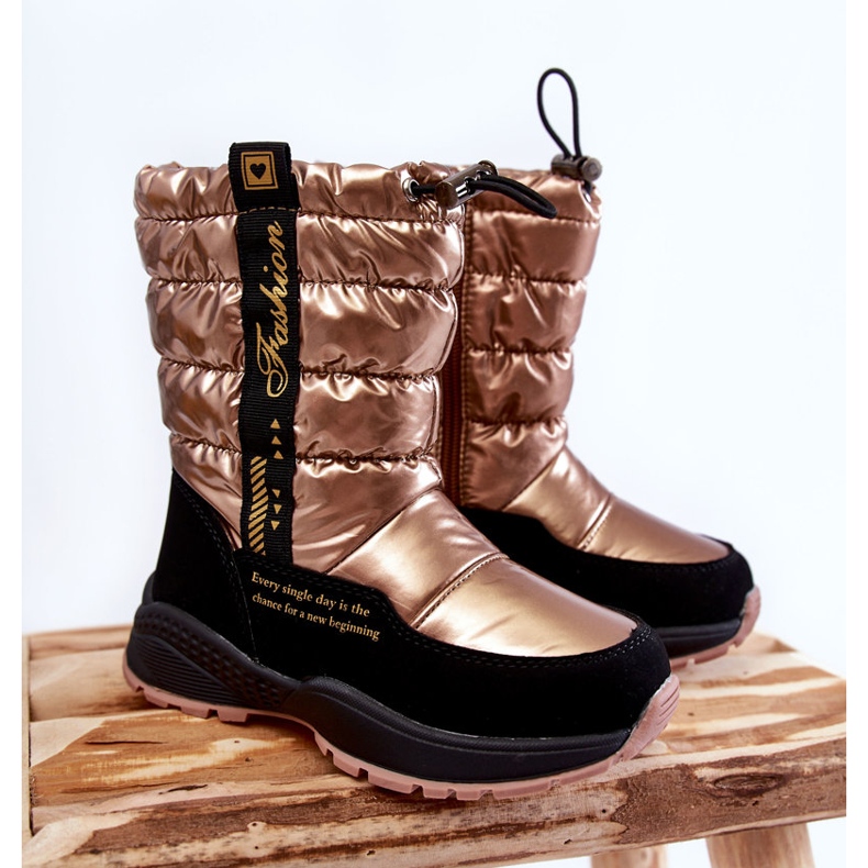 Dječje vunene tople čizme za snijeg na klizaču Golden Delhi zlatni 1