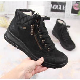 Rieker W RKR567 vodootporne kožne izolirane čizme crna 1